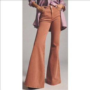 Anthropologie Pilcro Mid Rise Flare Jeans in Copper Rust Size 26